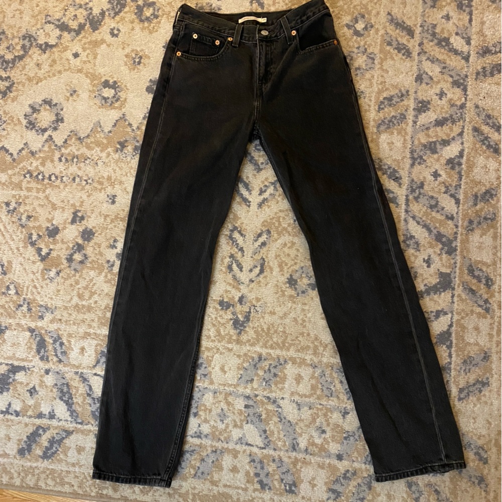 Levi’s Low Pro Straight Jeans Black Denim Women’s Size 25